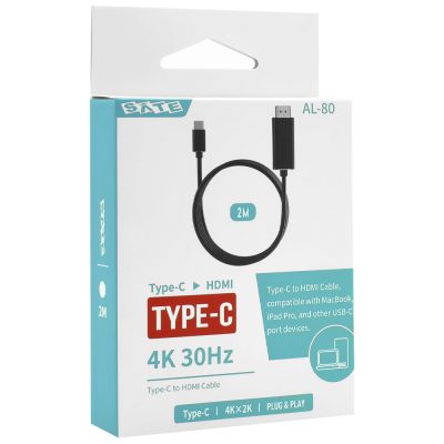 Cable Adaptador Satellite AL-80 USB-C Macho para HDMI Macho 4K / 30Hz - 2M